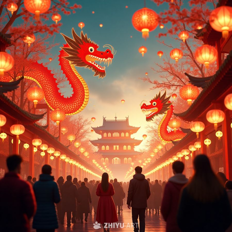 龙灯节夜市