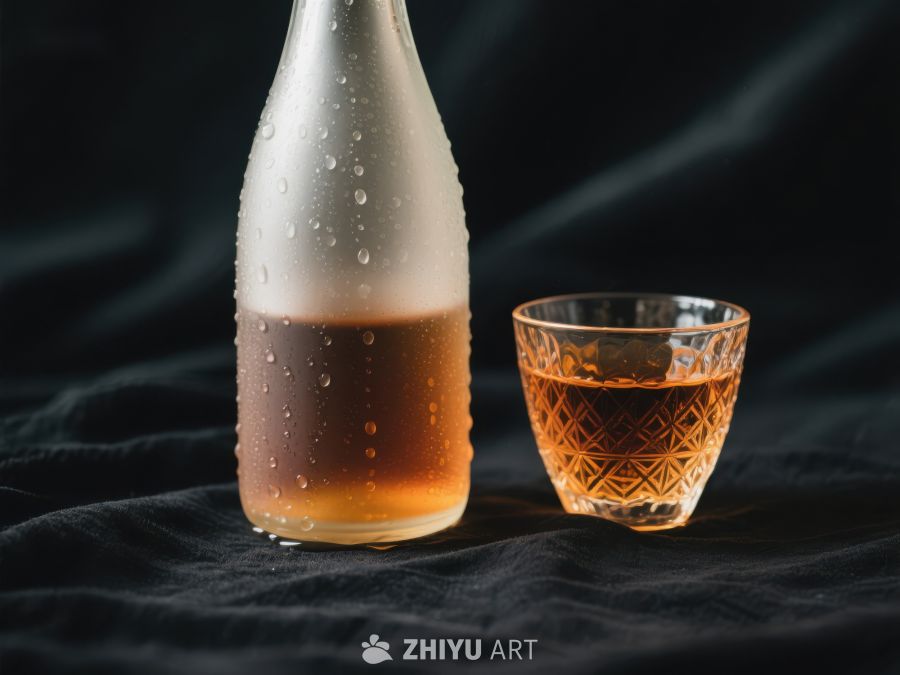 清酒瓶与小杯，冷凝水珠 163