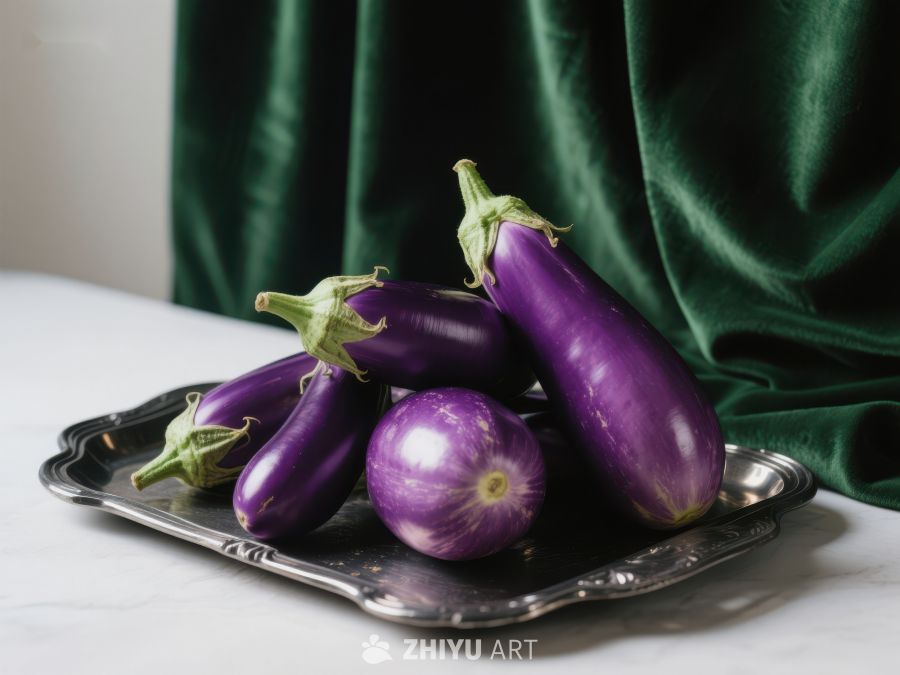 盘中紫色茄子静物摄影 283