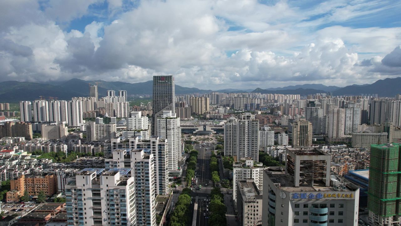 浙江温州城市风光地标建筑航拍 