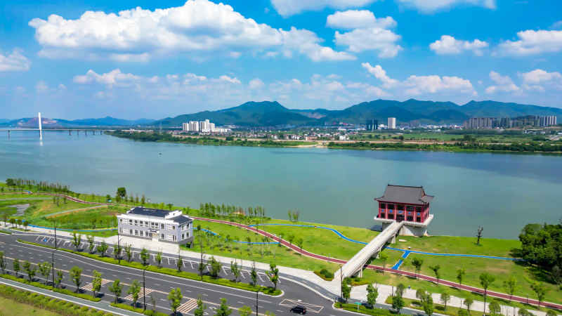 江西吉安城市风光旅游景区航拍图