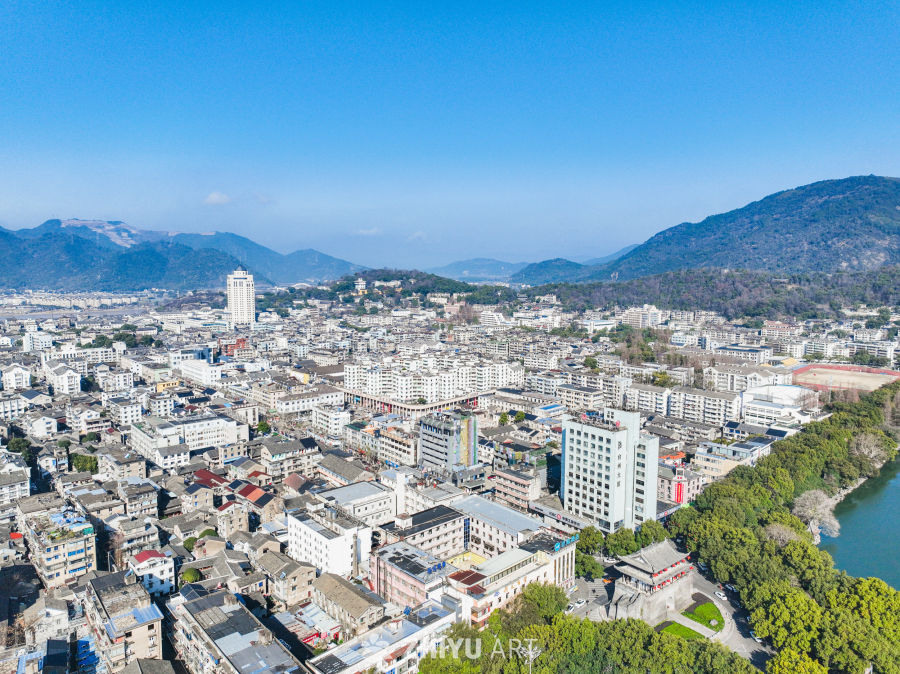 航拍浙江临海台州府城城区风光 48
