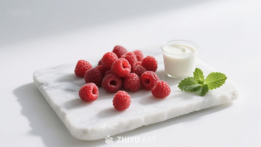 新鲜覆盆子与酸奶的清新组合 640