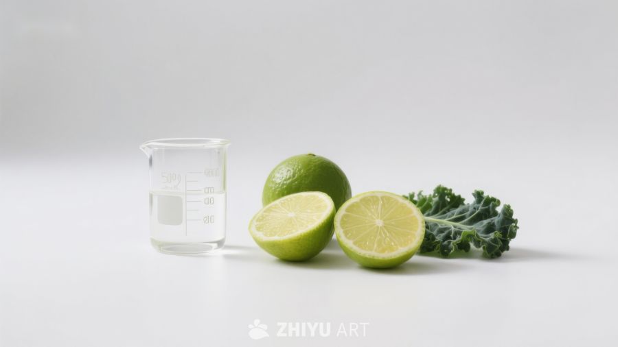 青柠切片与量杯并置
