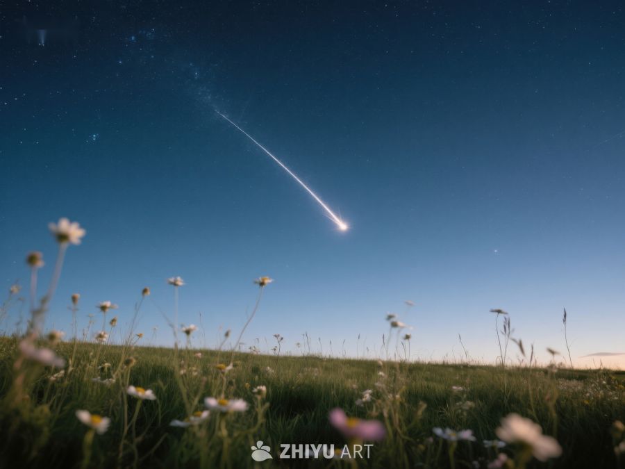 夜空流星划过花田 262