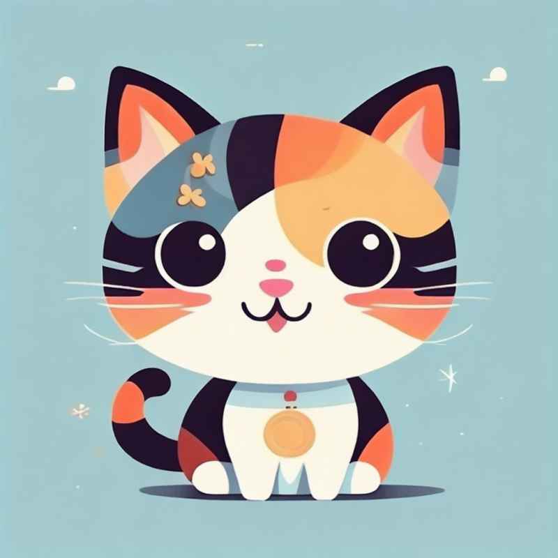 小花猫唯美插画 81