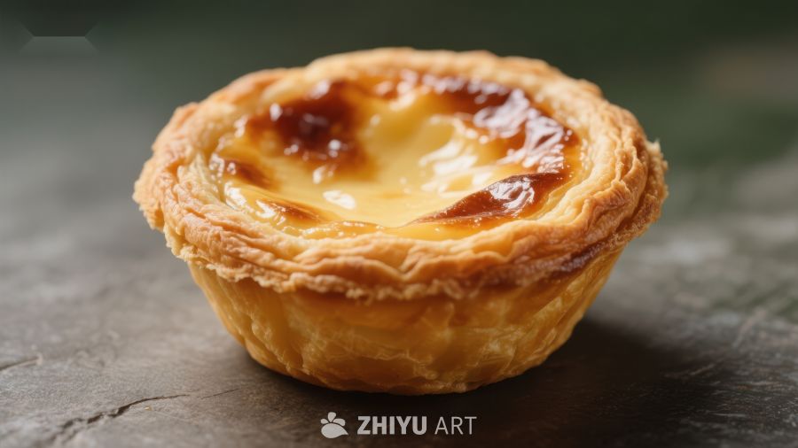 金黄蛋挞特写