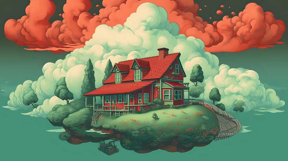 乡村插画阳光风景