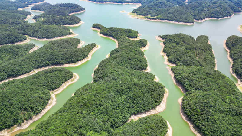 航拍祖国大好河山南漳三道河景区 
