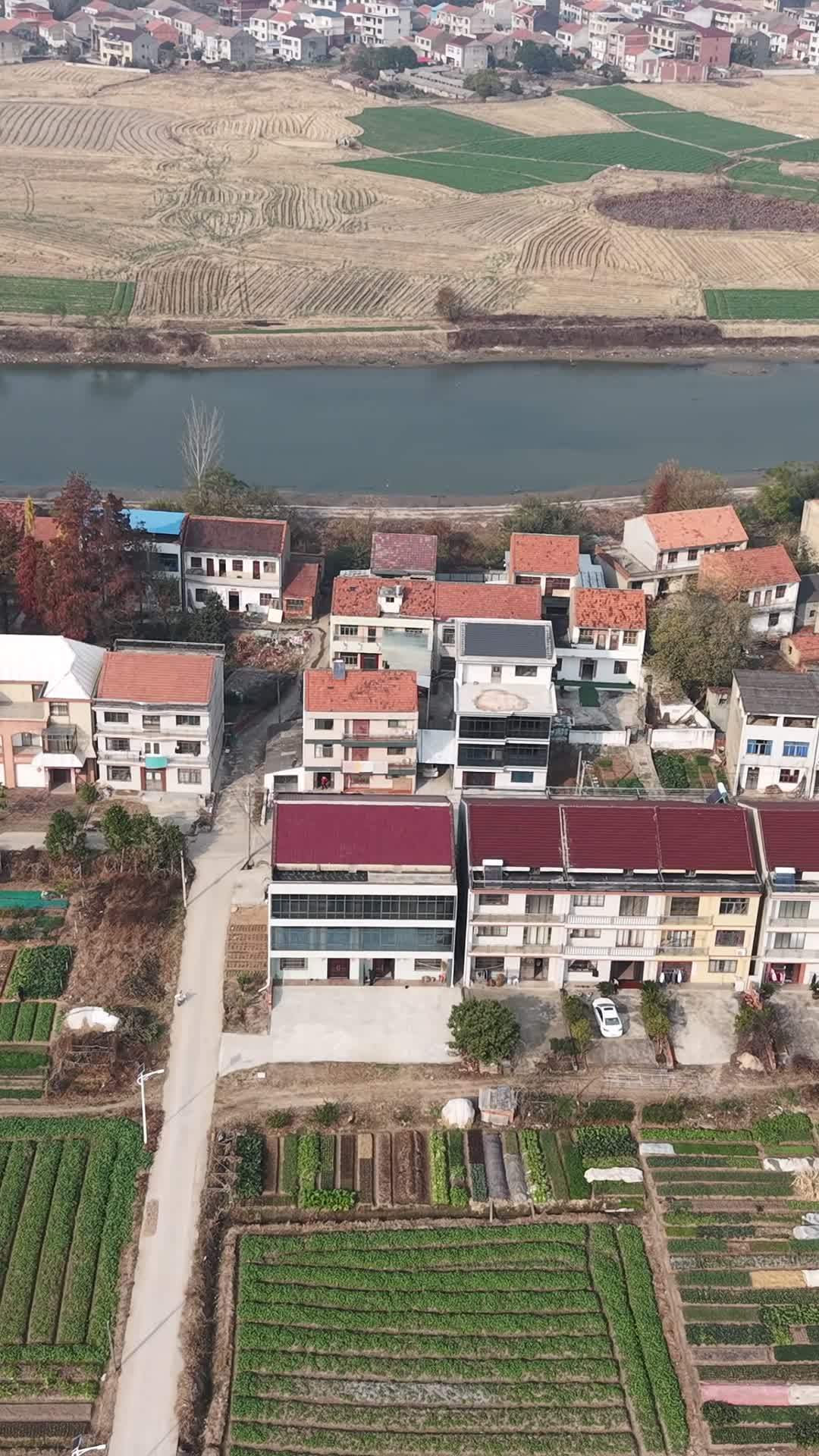 乡村河畔的宁静生活