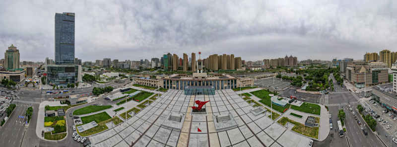 河北石家庄解放广场航拍全景图