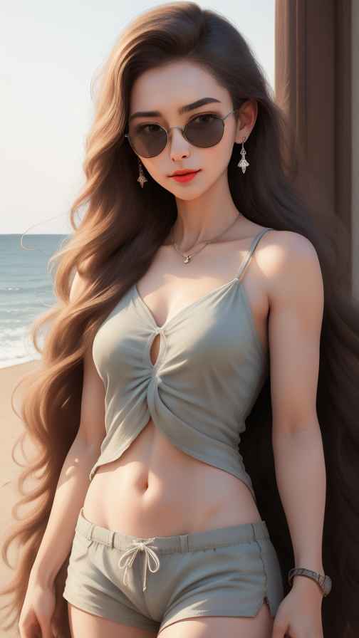吊带高级美女