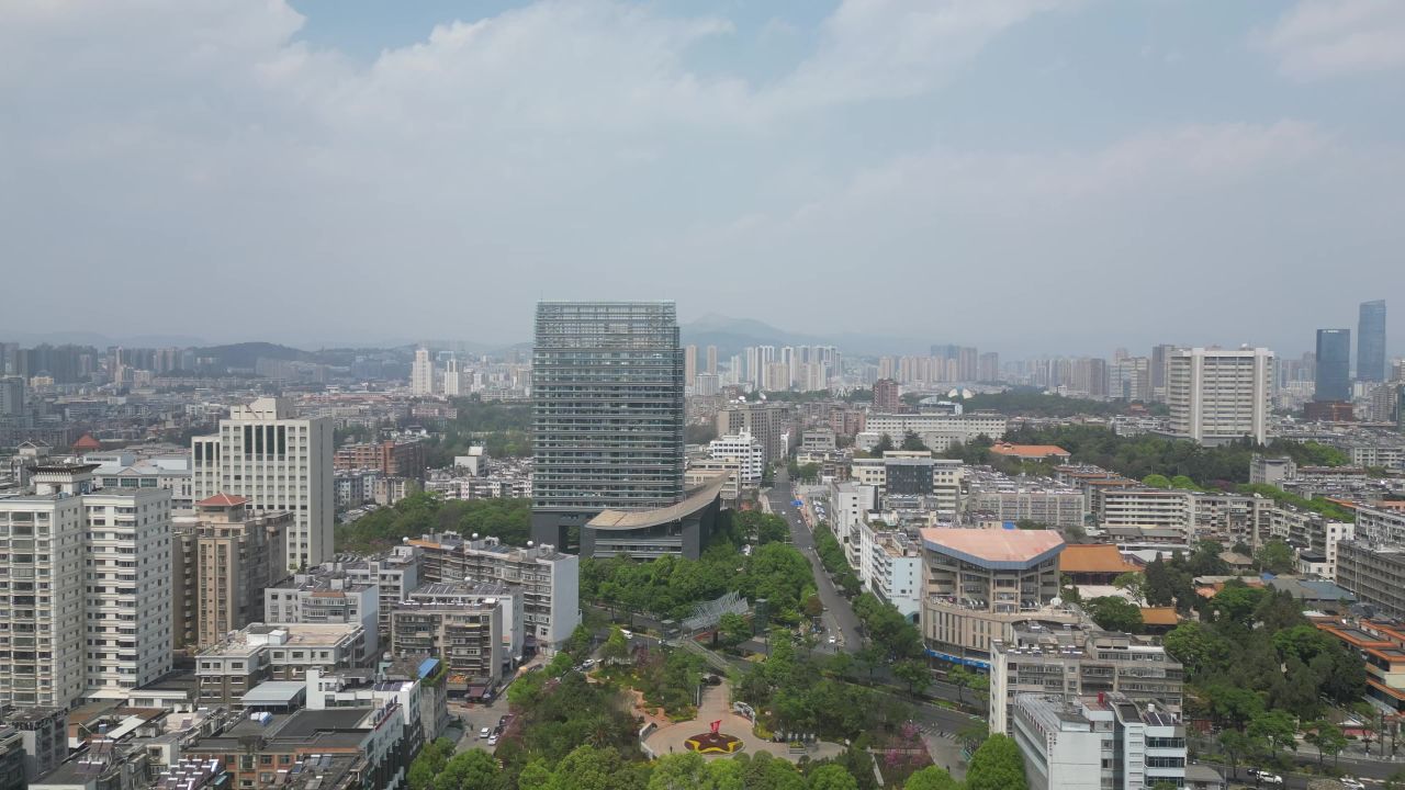 云南昆明老街航拍