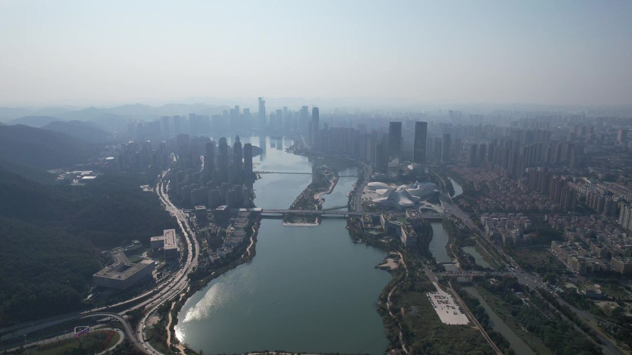湖南长沙城市风光地标建筑航拍 