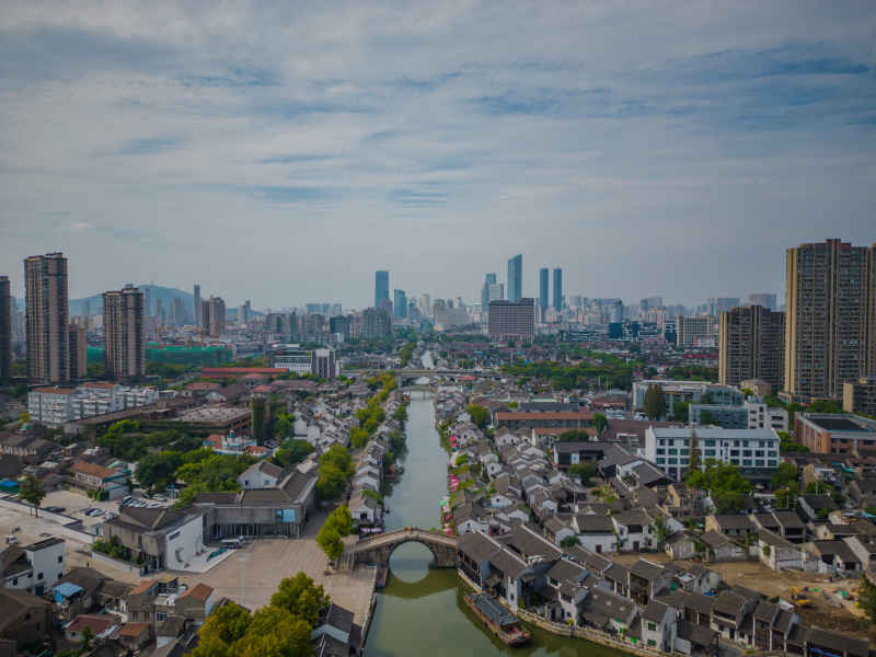 航拍 江苏 无锡 城市 风光 无锡建设