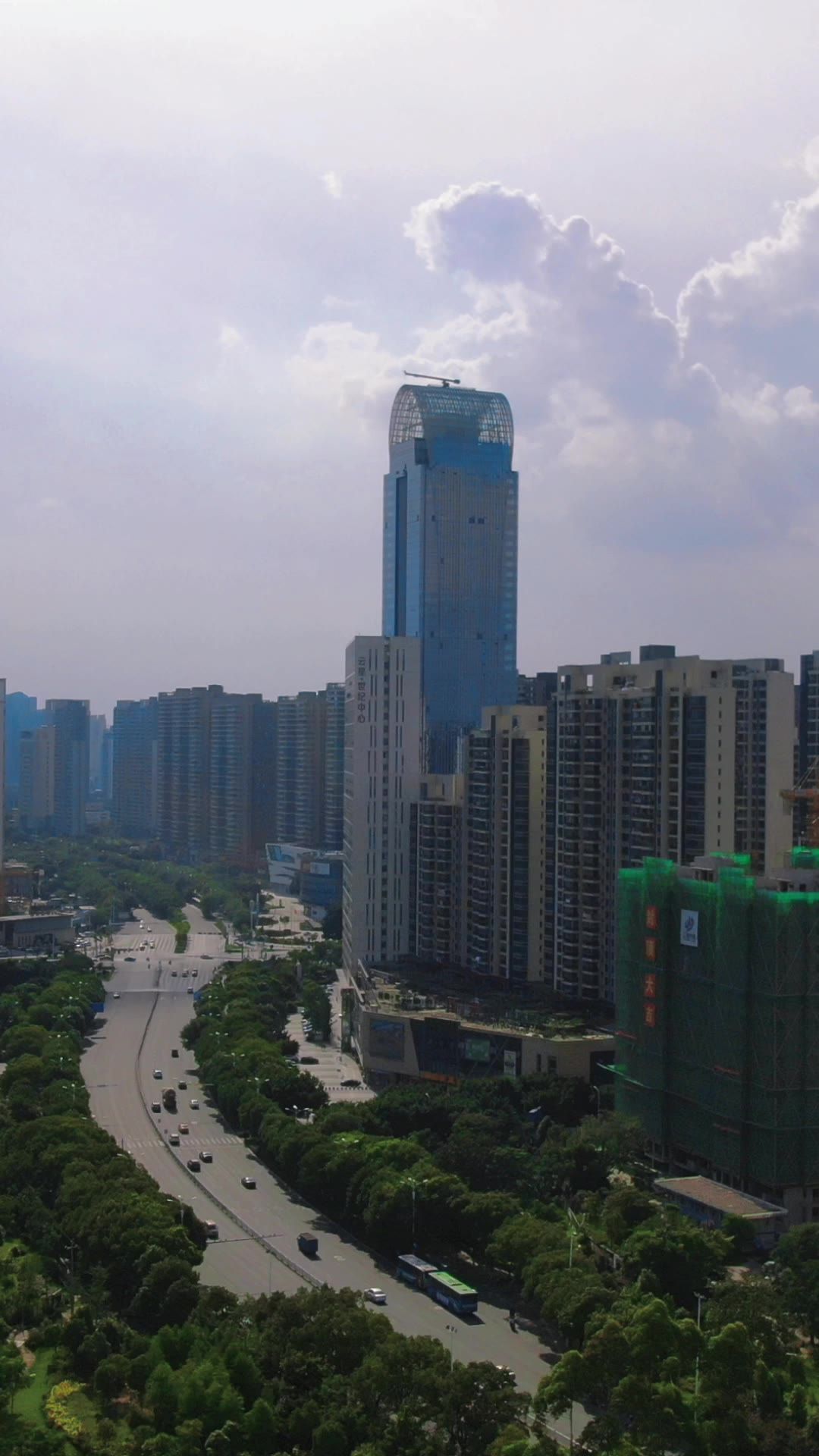 城市航拍广东东莞城市风光