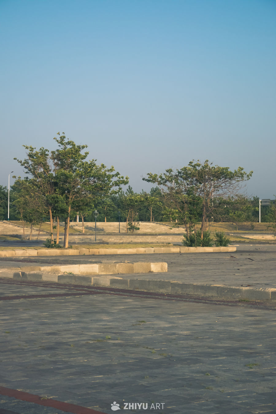 清晨公园的宁静一角