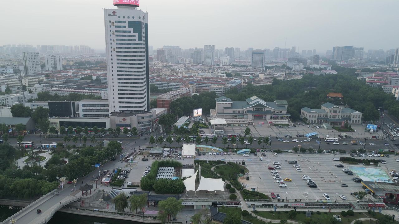 航拍山东济宁秀水城