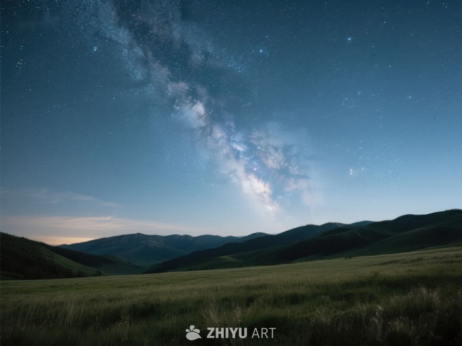 夜空下的草原与山脉 281