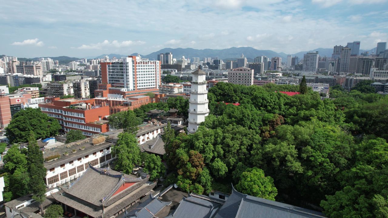 航拍福建福州城市风光