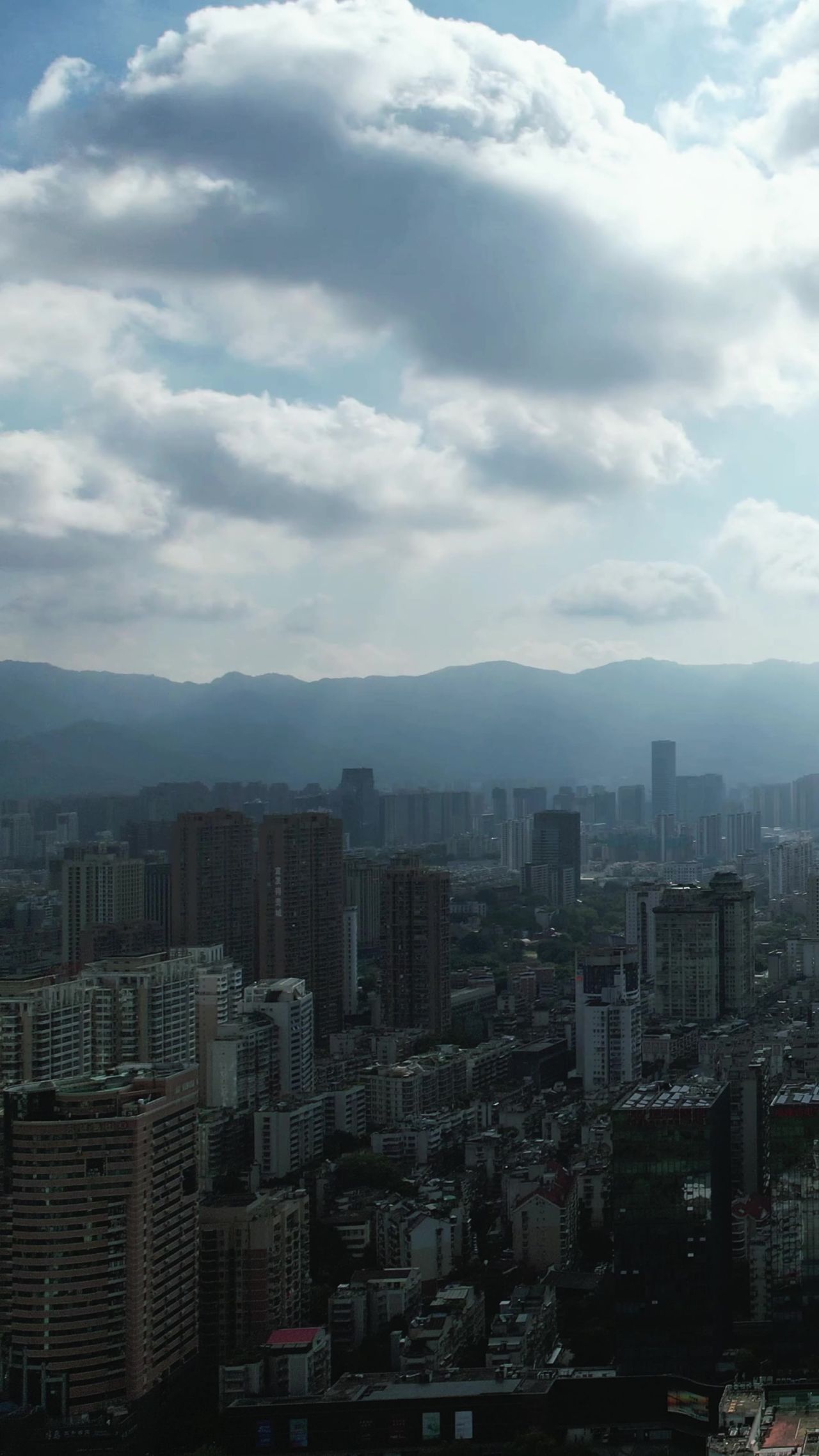 福建福州城市风光竖屏航拍 