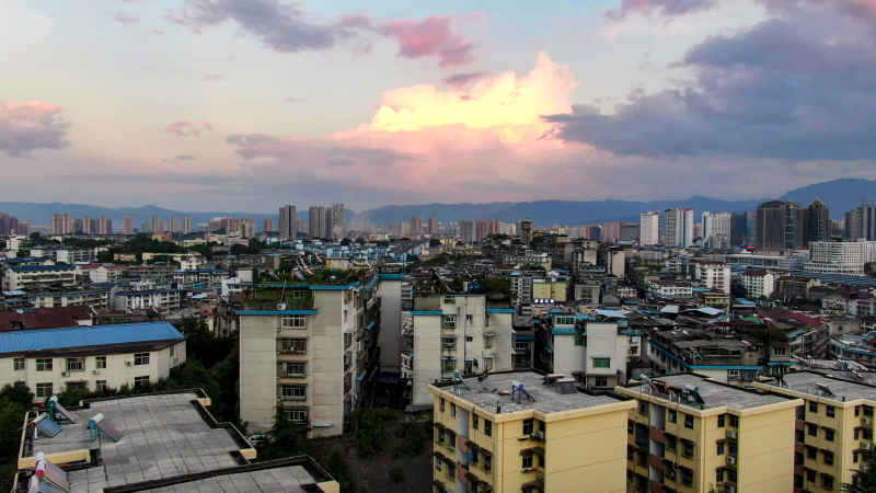 湖南怀化城市风光航拍 
