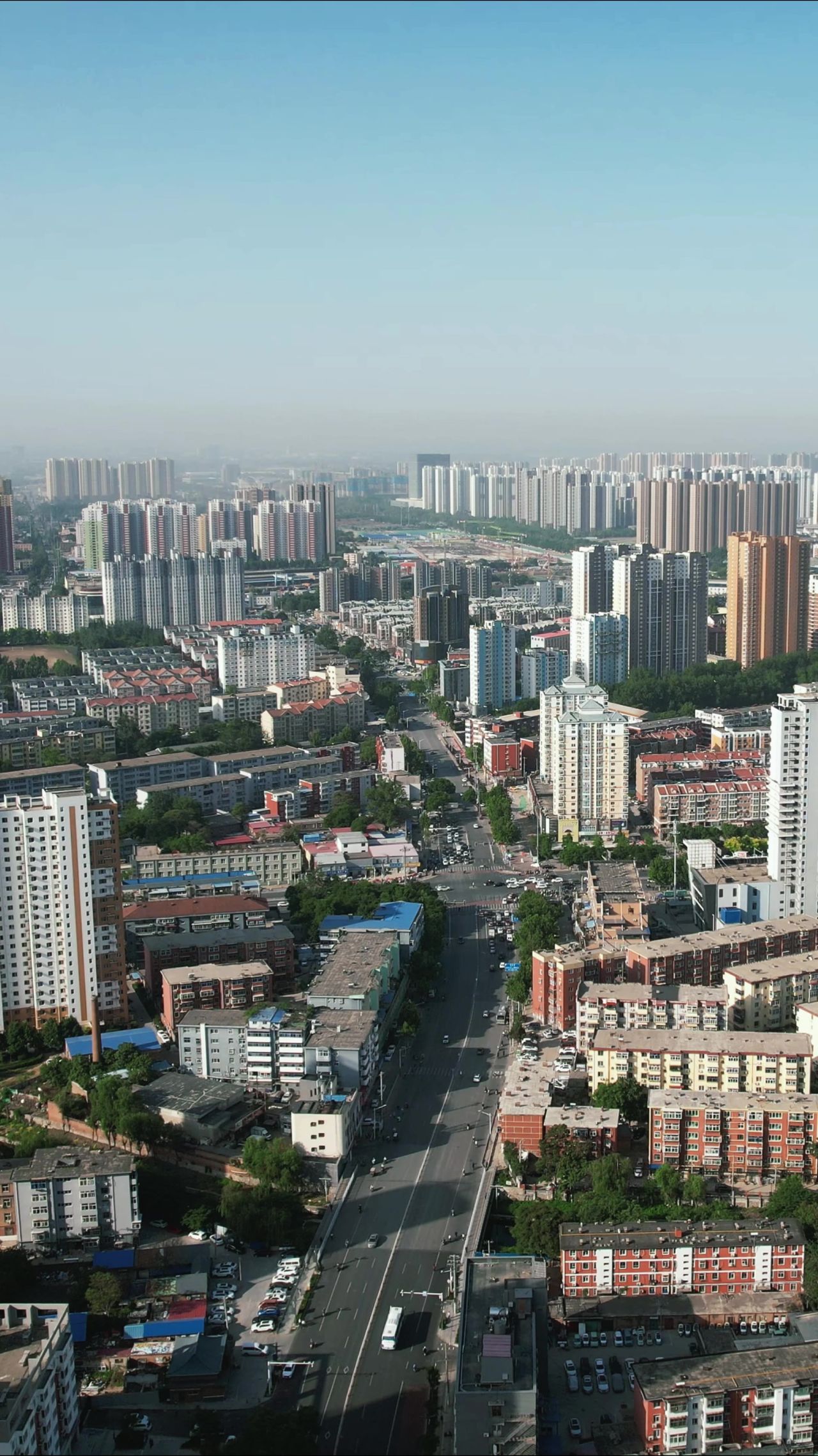航拍河南洛阳城市风光古建筑竖屏  