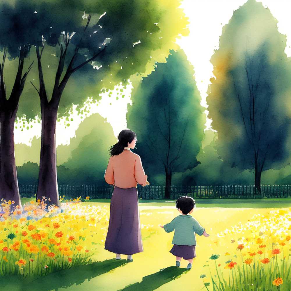 母亲节孩子和妈妈