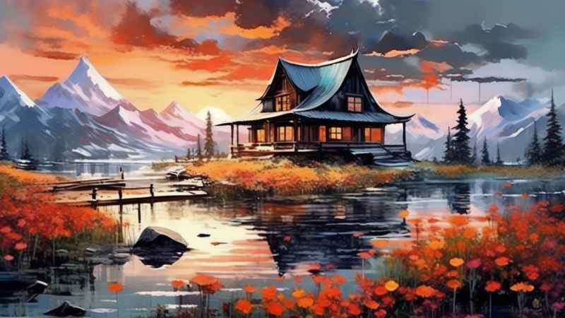 充满活力的绿洲在它的后院各种花 154