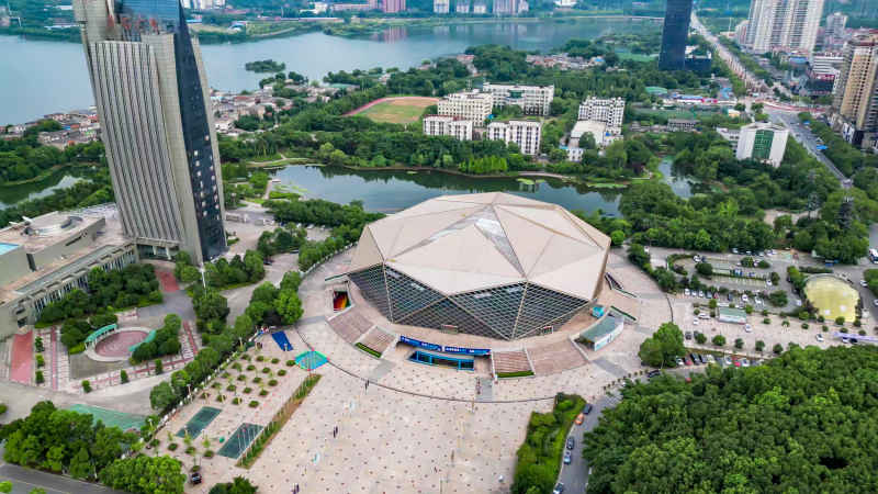 湖北黄石城市风光旅游景区航拍摄影图