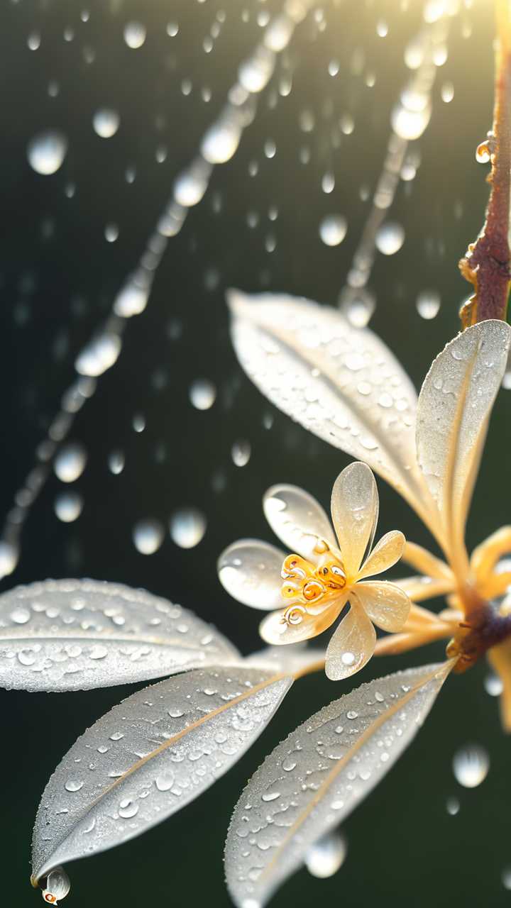 桂花水滴近景
