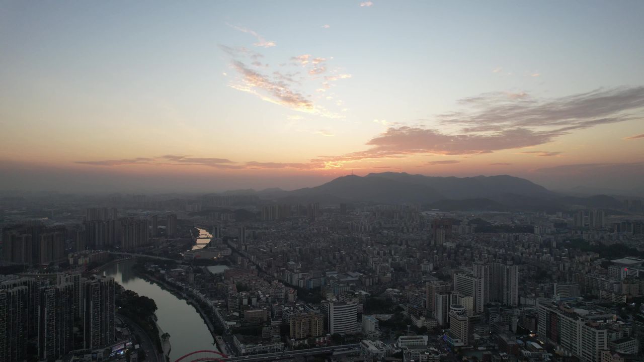 广东江门城市建设航拍 