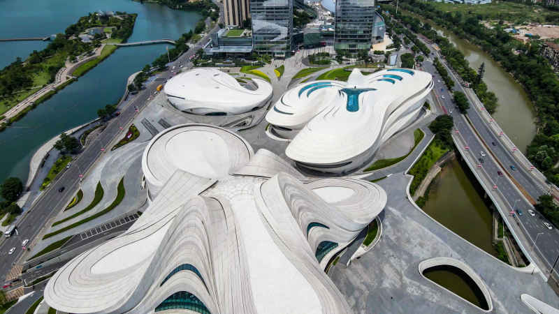 湖南长沙城市风光航拍摄影图 