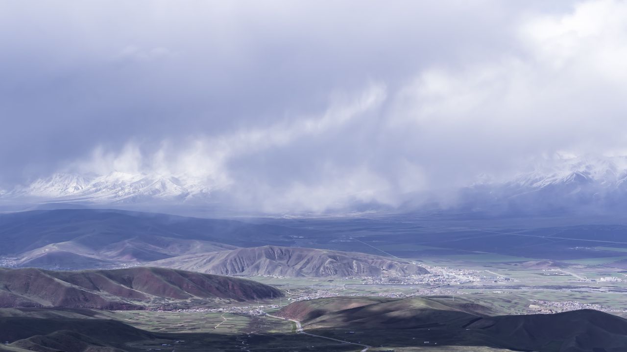 大西北门源县祁连山雪山延时摄影