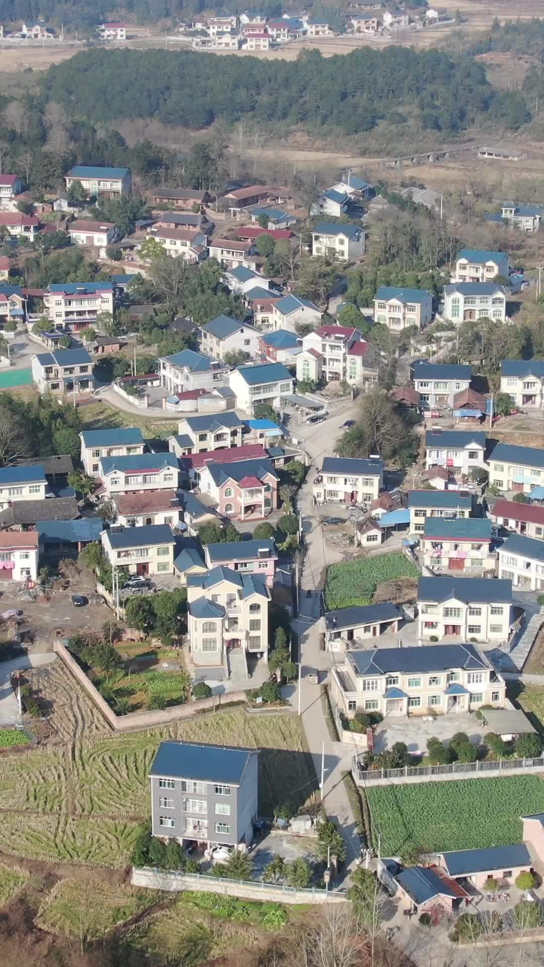 竖屏航拍南方美丽乡村