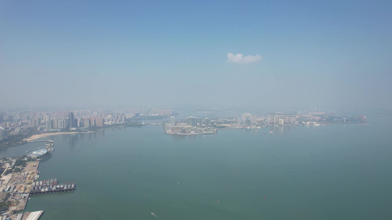 广东湛江城市风光地标建筑航拍 