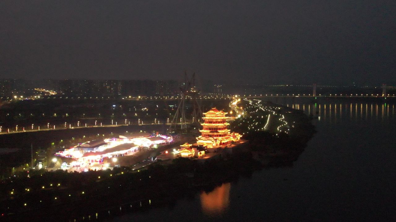 湖南湘潭万楼地标建筑航拍