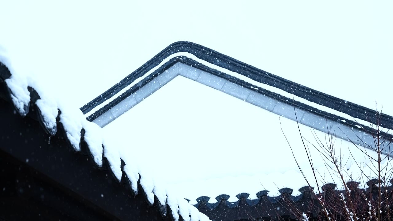 中式园林雪景 园林雪景 江南雪景 33