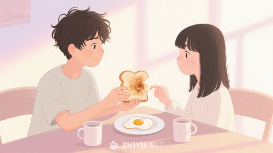 情侣共进早餐温馨时刻 247