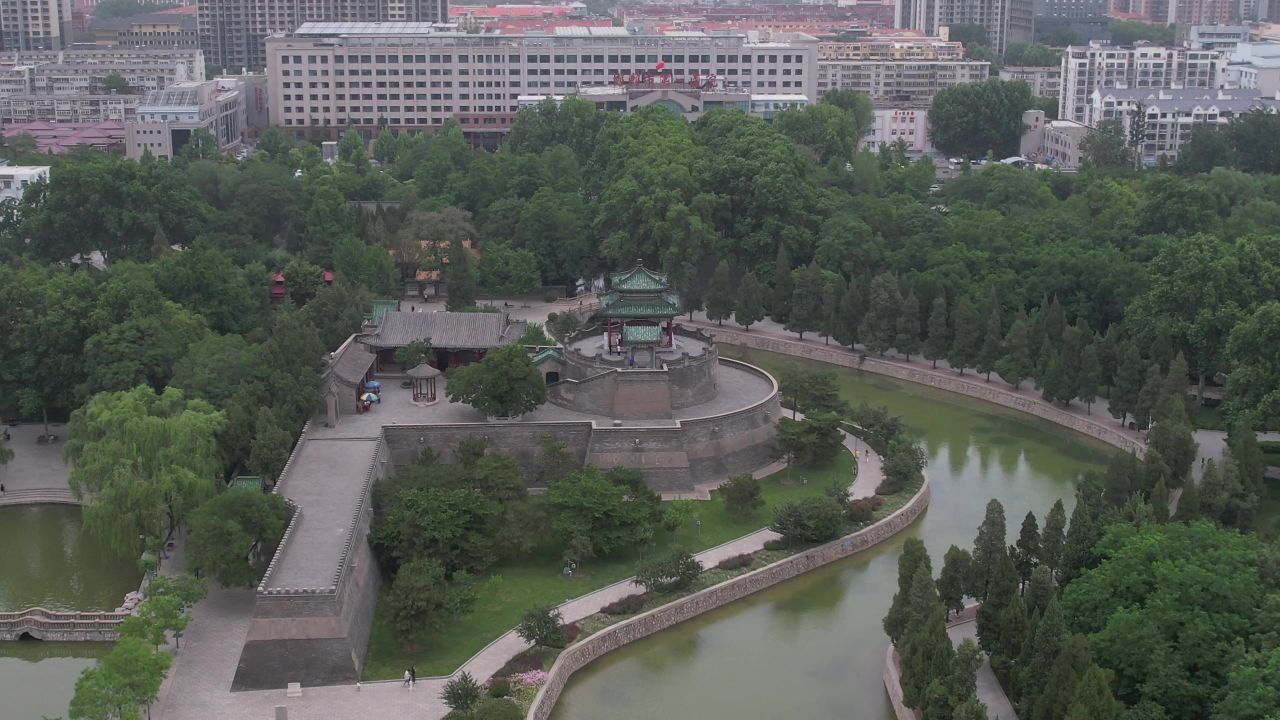  河北邯郸丛台公园航拍