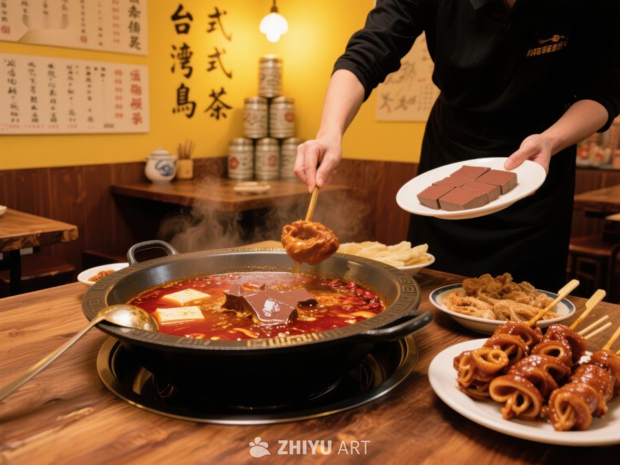 火锅店服务员上菜瞬间 172