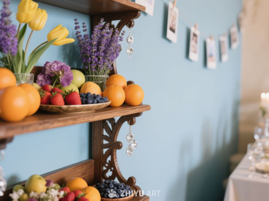 水果花饰摆台，温馨室内布置 555