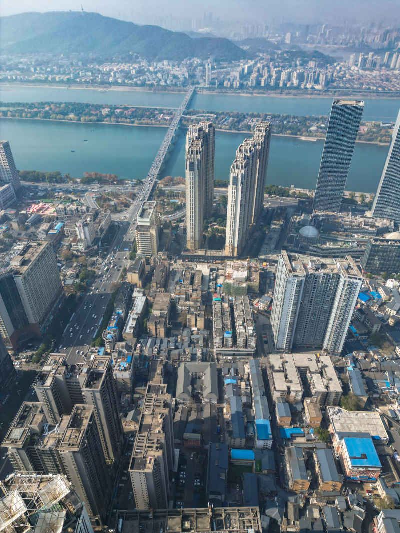 湖南长沙城市风光航拍摄影图