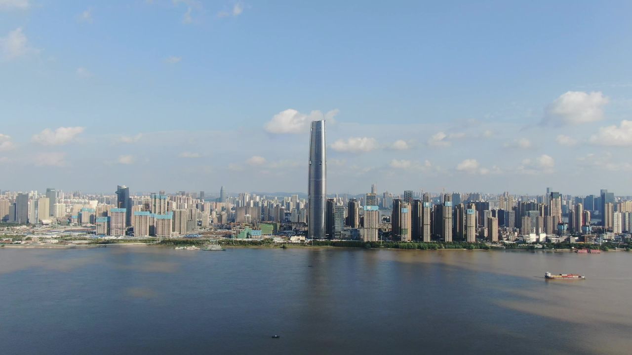  湖北武汉绿地中心第一高楼航拍