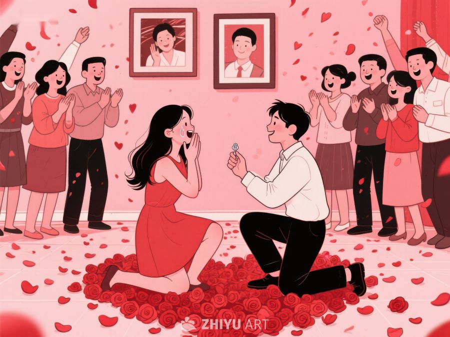 浪漫求婚现场，亲友见证幸福时刻 411