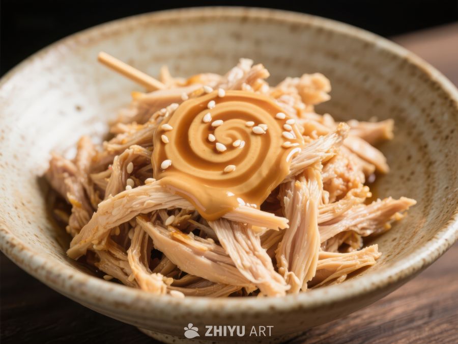 芝麻酱拌鸡丝美食特写 1789