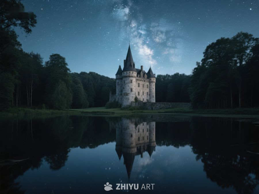 夜空下的城堡倒影 290