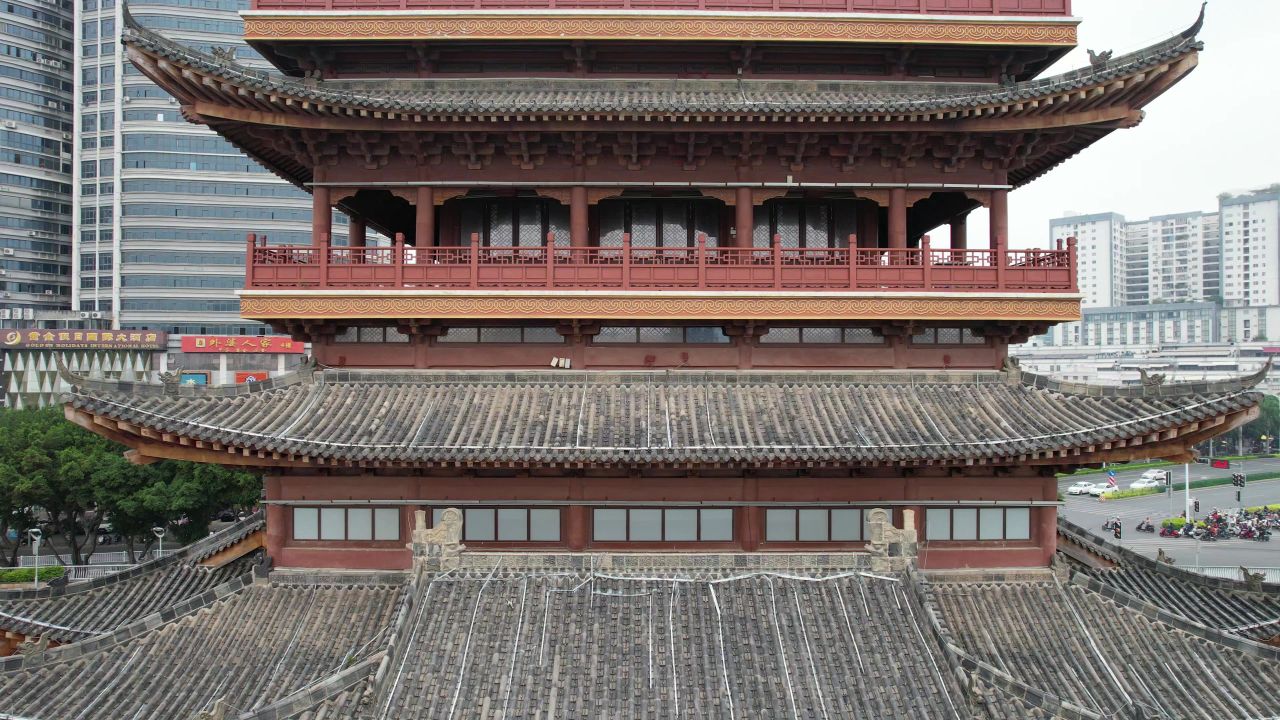 广西南宁畅游阁地标建筑航拍