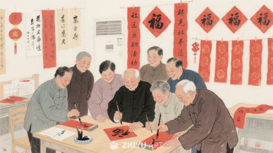 社区活动：老人共庆新春 832