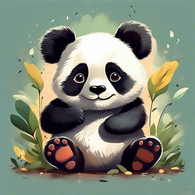 可爱熊猫插画简约风格 82